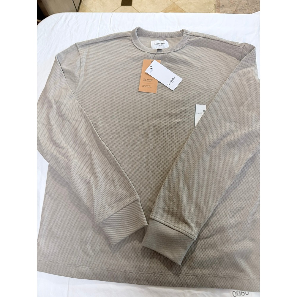 Goodfellow & Co Mens Textured Long Sleeve Crewneck Shirt Vintage Collection M